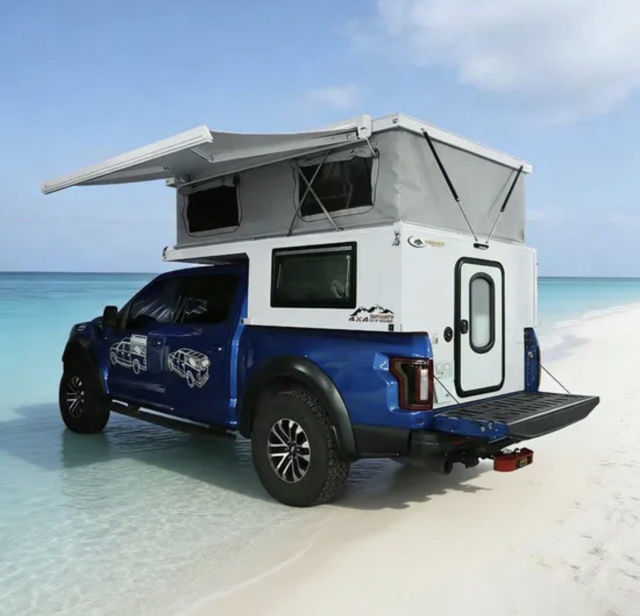 Camper pickup on beach