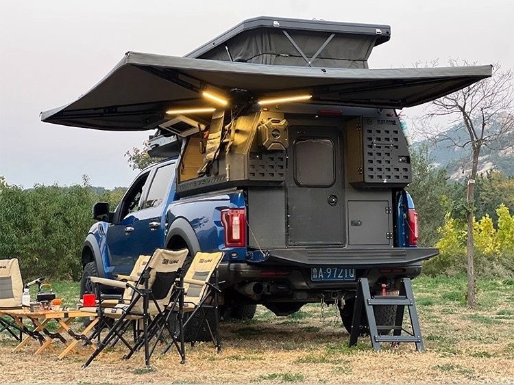 Pickup camper campsite